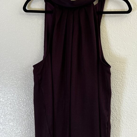 Banana Republic Saba Bow-Neck Sleeveless Blouse Top Dark Plum Size Large - Picture 4 of 8